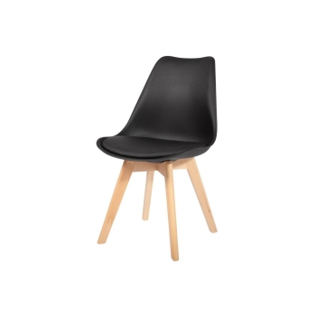 Scaun de sufragerie DSW DAW Eames BOLONIA - negru cu pernă
