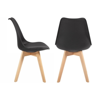 Scaun de sufragerie DSW DAW Eames BOLONIA - negru cu pernă