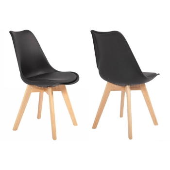 Scaun de sufragerie DSW DAW Eames BOLONIA - negru cu pernă