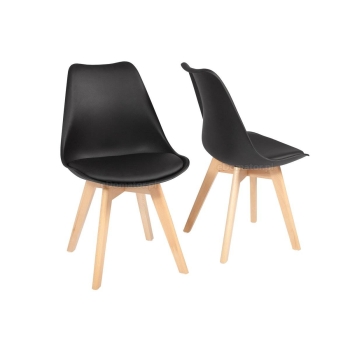 Scaun de sufragerie DSW DAW Eames BOLONIA - negru cu pernă