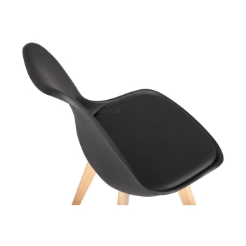Scaun de sufragerie DSW DAW Eames BOLONIA - negru cu pernă