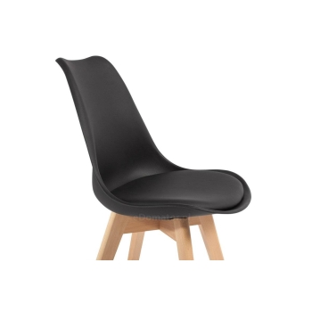 Scaun de sufragerie DSW DAW Eames BOLONIA - negru cu pernă