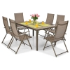 Mobilier de grădină pliabil din aluminiu MODENA Masă și 6 scaune - maro