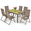 Mobilier de grădină pliabil din aluminiu MODENA Masă și 6 scaune - maro