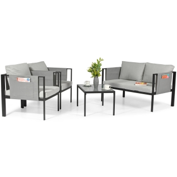 Set de cafea de grădină IBIZA - gri