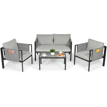 Set de cafea de grădină IBIZA - gri