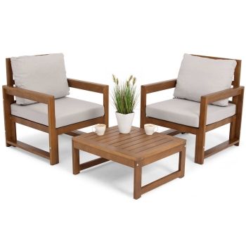 Set de mobilier de balcon MALTA pentru 2 persoane - maro/gri