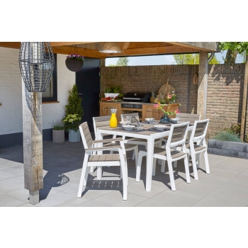 Masă de grădină cu 6 locuri HARMONY 160 x 90 cm - cappuccino