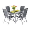Mobilier de grădină din aluminiu VENECIA Masă 90cm și 4 scaune - Argintiu