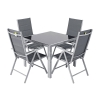 Mobilier de grădină din aluminiu VENECIA Masă 90cm și 4 scaune - Argintiu