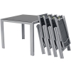 Mobilier de grădină din aluminiu VENECIA Masă 90cm și 4 scaune - Argintiu