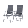 Mobilier de grădină din aluminiu VENECIA Masă 90cm și 4 scaune - Argintiu