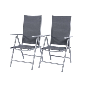 Mobilier de grădină din aluminiu VENECIA Masă 90cm și 4 scaune - Argintiu