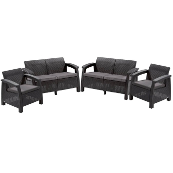 Mobilier de grădină CORFU REST 2 canapele și 2 fotolii - grafit