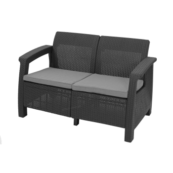 Mobilier de grădină CORFU REST 2 canapele și 2 fotolii - grafit