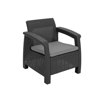 Mobilier de grădină CORFU REST 2 canapele și 2 fotolii - grafit
