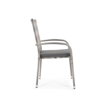 Technorattan mobilier de grădină MALAGA Masă și 6 scaune gri