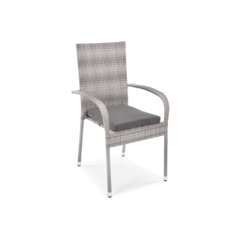 Technorattan mobilier de grădină MALAGA Masă și 6 scaune gri
