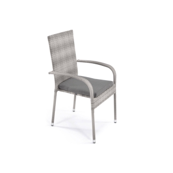 Technorattan mobilier de grădină MALAGA Masă și 6 scaune gri