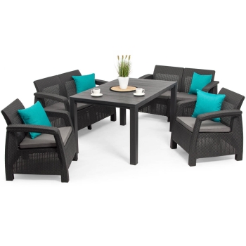 Mobilier de grădină CORFU FIESTA cu masă JULIE - grafit