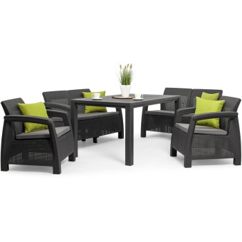 Mobilier de grădină CORFU FIESTA cu masă JULIE - grafit