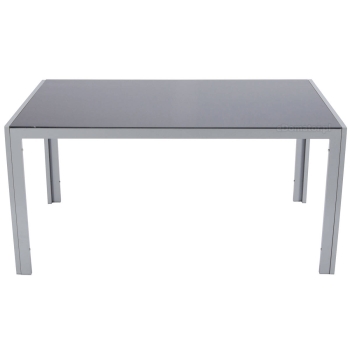 Masă de grădină din aluminiu pentru 6 persoane VENICE 150 x 90 cm - argintiu