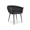 Scaun ROSA braided glamour chair - negru și negru