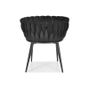 Scaun ROSA braided glamour chair - negru și negru