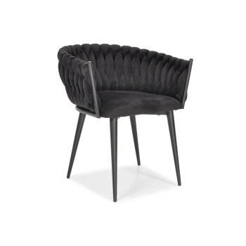 Scaun ROSA braided glamour chair - negru și negru