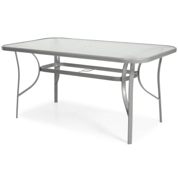 Mobilier de grădină PORTO masă și 6 scaune - argintiu