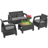 Mobilier de grădină CORFU SET cu 4 locuri - grafit