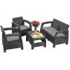 Mobilier de grădină CORFU SET cu 4 locuri - grafit