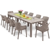 Mobilier de grădină Scaune de 10 locuri EVA + masă JULIE DOUBLE - cappuccino