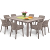Mobilier de grădină Scaune de 10 locuri EVA + masă JULIE DOUBLE - cappuccino