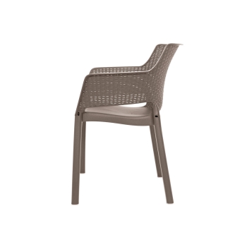 Mobilier de grădină Scaune de 10 locuri EVA + masă JULIE DOUBLE - cappuccino
