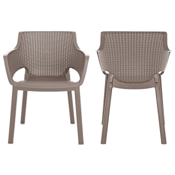 Mobilier de grădină Scaune de 10 locuri EVA + masă JULIE DOUBLE - cappuccino