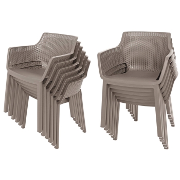 Mobilier de grădină Scaune de 10 locuri EVA + masă JULIE DOUBLE - cappuccino