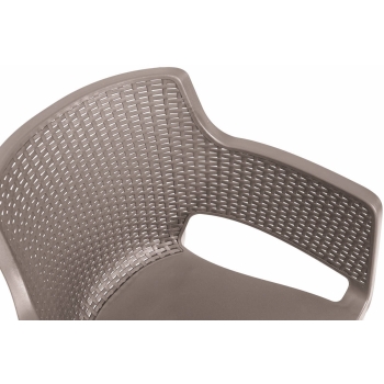 Mobilier de grădină Scaune de 10 locuri EVA + masă JULIE DOUBLE - cappuccino