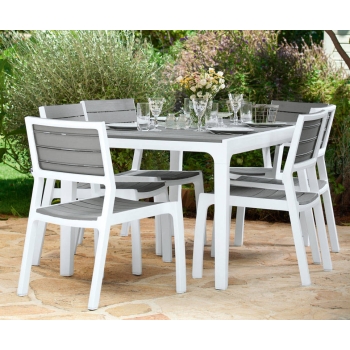 Masă de grădină cu 6 locuri HARMONY 160 x 90 cm - gri