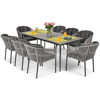 Mobilier de grădină cu 8 locuri VICTORIA gri