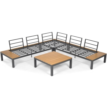 Colț de grădină din aluminiu BALI - gri