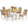 Technorattan set de grădină cu 6 locuri MALAGA masă 150 cm - bej