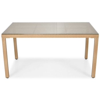 Technorattan set de grădină cu 6 locuri MALAGA masă 150 cm - bej