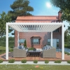 Pergola ogrodowa aluminiowa elektryczna LUXE 3 x 4 m Biały z oświetleniem LED