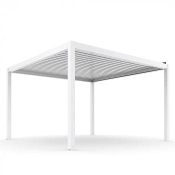 Pergola ogrodowa aluminiowa elektryczna LUXE 3 x 3 m Biały z LED