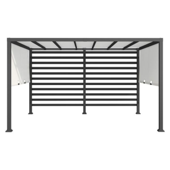 Pergola ogrodowa 305x366cm stal/włókno sztuczne