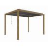 Pergola ogrodowa aluminiowa LUXE 4 x 4 m Drewno z LED