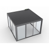 Pergola ogrodowa aluminiowa LUXE 4 x 4 m Antracyt z oświetleniem LED