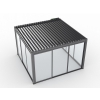Pergola ogrodowa aluminiowa LUXE 4 x 4 m Antracyt z oświetleniem LED