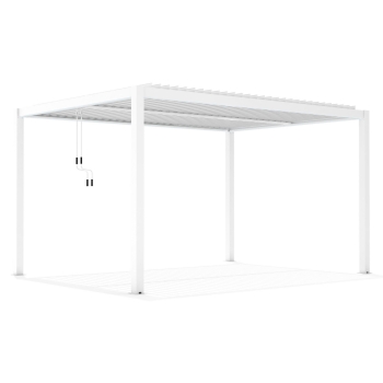 Pergola ogrodowa aluminiowa LUXE 4 x 4 m Biały z oświetleniem LED